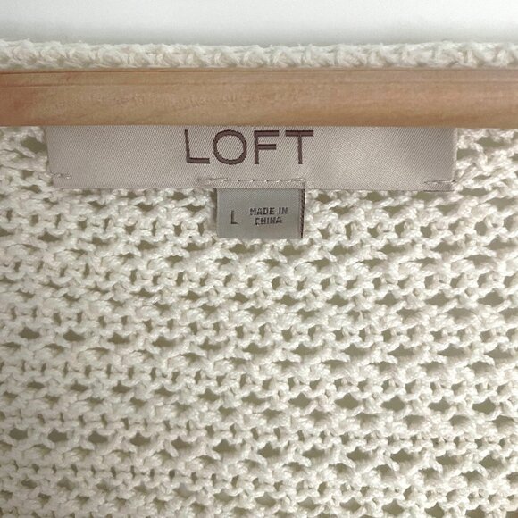 LOFT Cream Sweater Size Large L - Picture 5 of 7